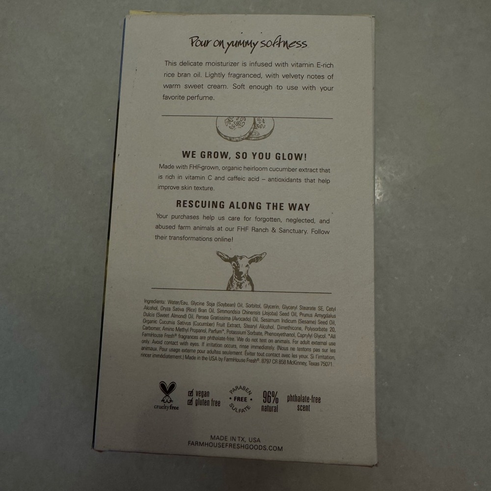 NWT FarmHouse Fresh NEW* SEALED Sweet Cream Body Milk 10oz. - Picture 4 of 9